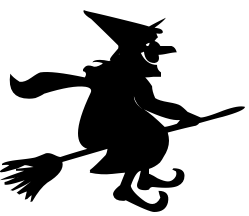 249x216 Grinning Witch On Broomstick Clip Art Download