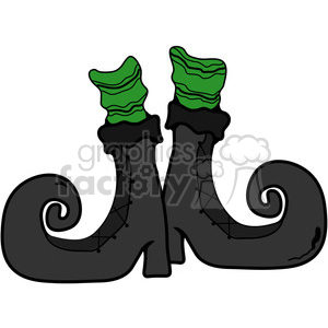 300x300 Royalty Free Black Witch Boots 387445 Vector Clip Art Image