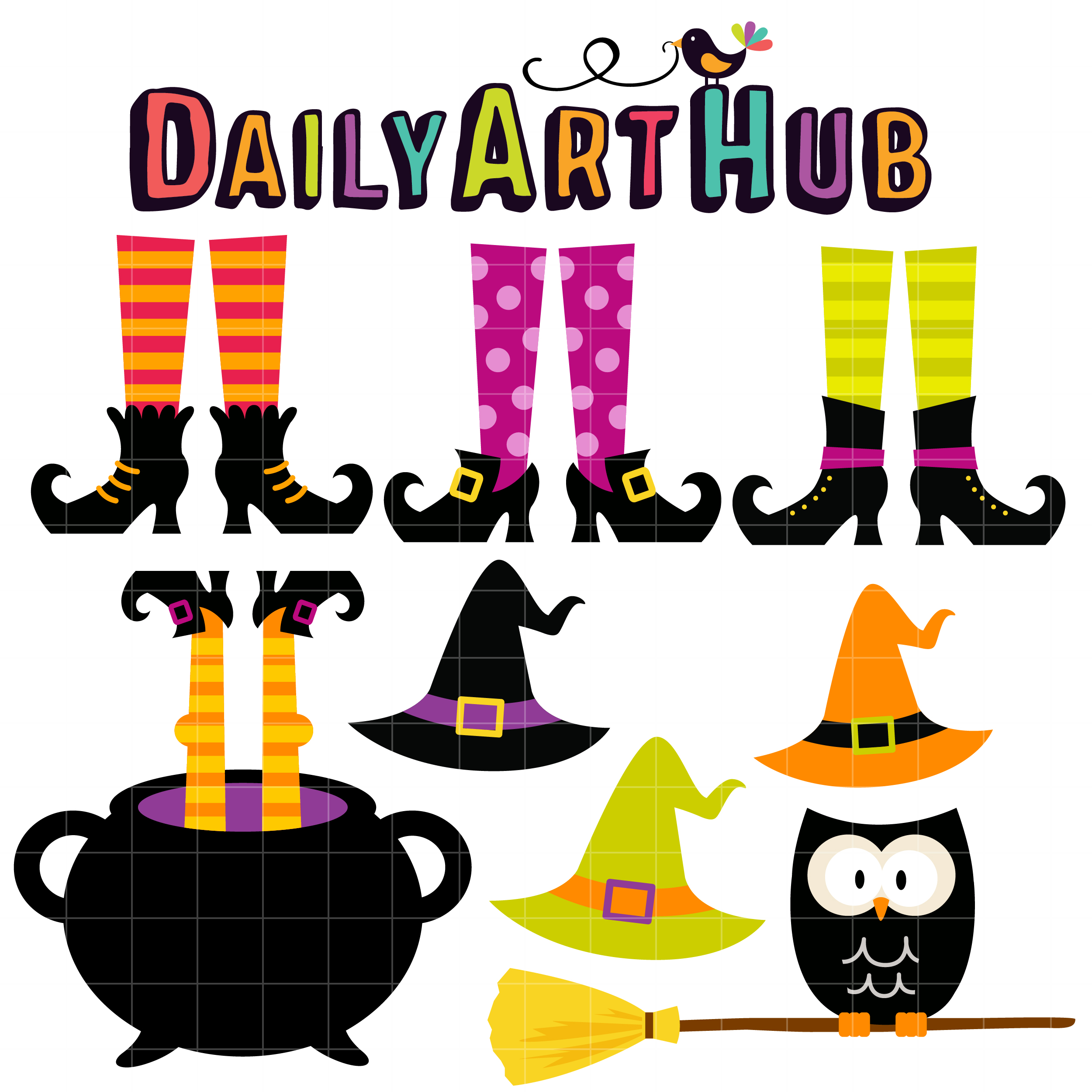 2500x2500 Witch Feet And Hats Clip Art Set Daily Art Hub