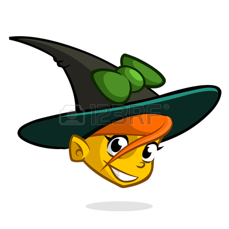 450x450 Cartoon Old Ugly Funny Witch In Hat With A Broom. Halloween Vector
