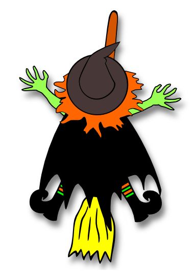 378x529 Crashing Witch Clipart