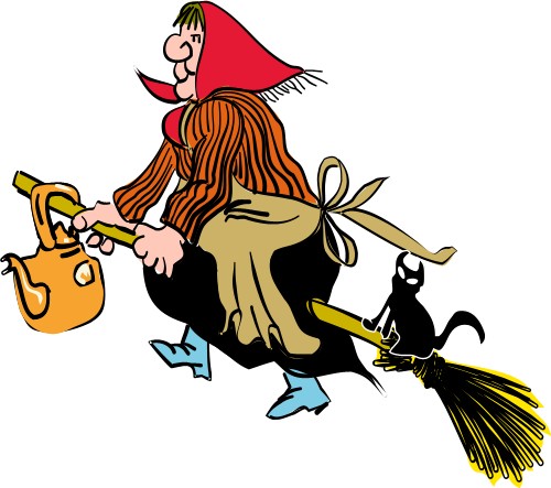 500x443 Witch On Broomstick Holidays