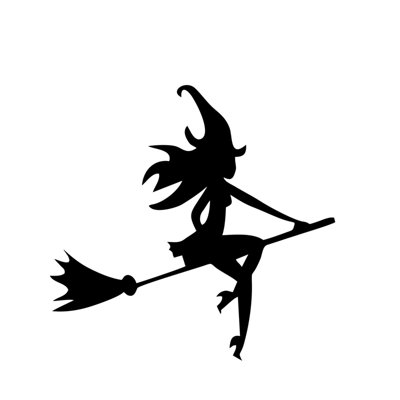 a sexy witch on a broom