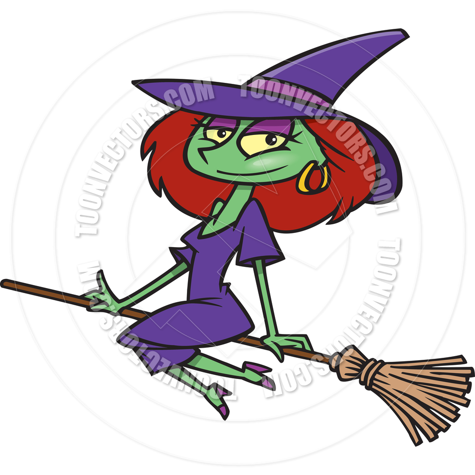 940x940 Cartoon Sexy Witch Flying On A Broomstick By Ron Leishman Toon