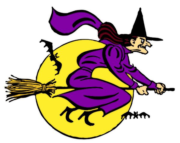 Witch On Broom Clipart