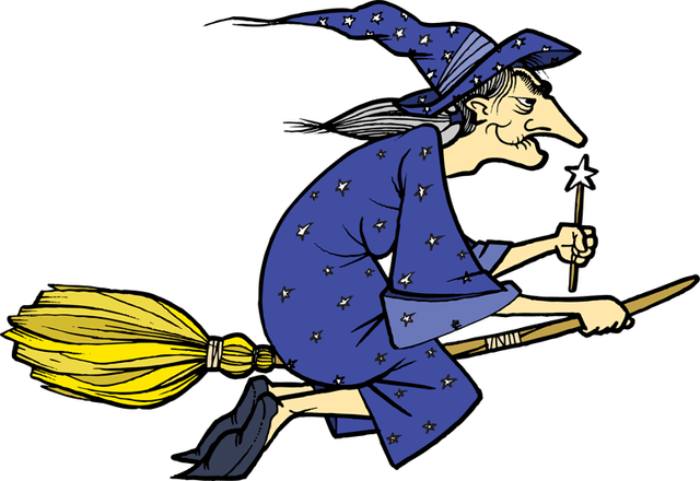 640x440 Witch Clipart Blue