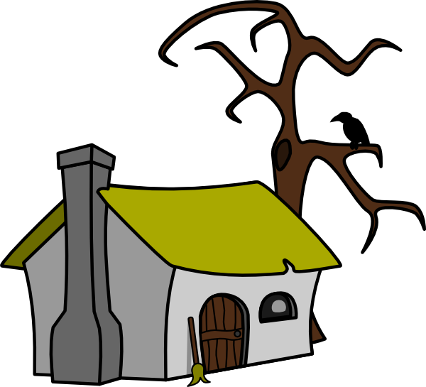 600x545 Witch Cottage Clip Art