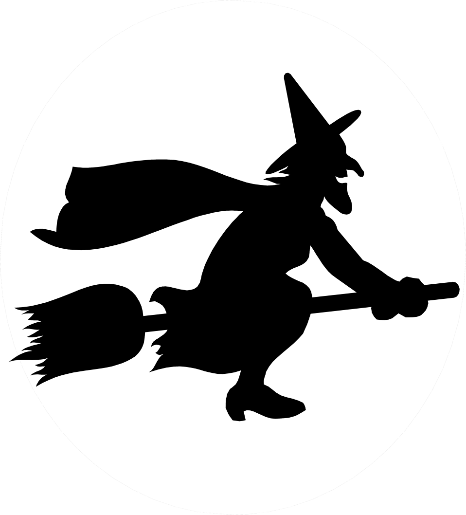 958x1058 Witch On A Broomstick Clipart