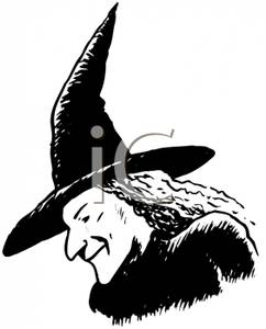 242x300 Free Black And White Witch Clipart