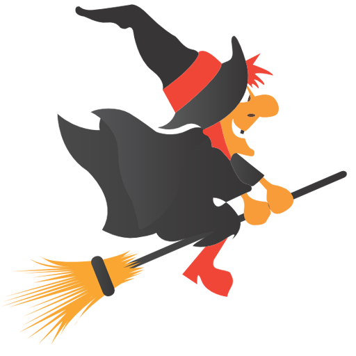 512x512 Free Simple Witch Riding Broom Clip Art