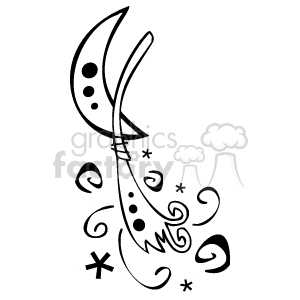 300x300 Royalty Free Whimsical Witches Broom Stick 144780 Vector Clip Art