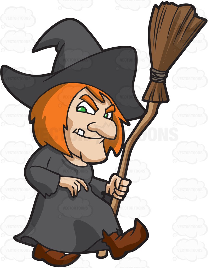 797x1024 A Creepy Old Witch Cartoon Clipart