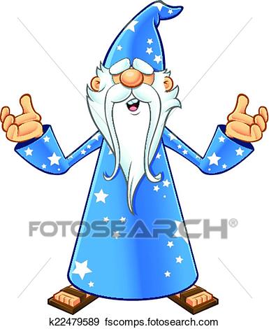 385x470 Clip Art Of Blue Old Wizard