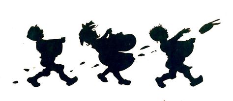 474x206 Silh Kinderen In De Wind Silhouettes