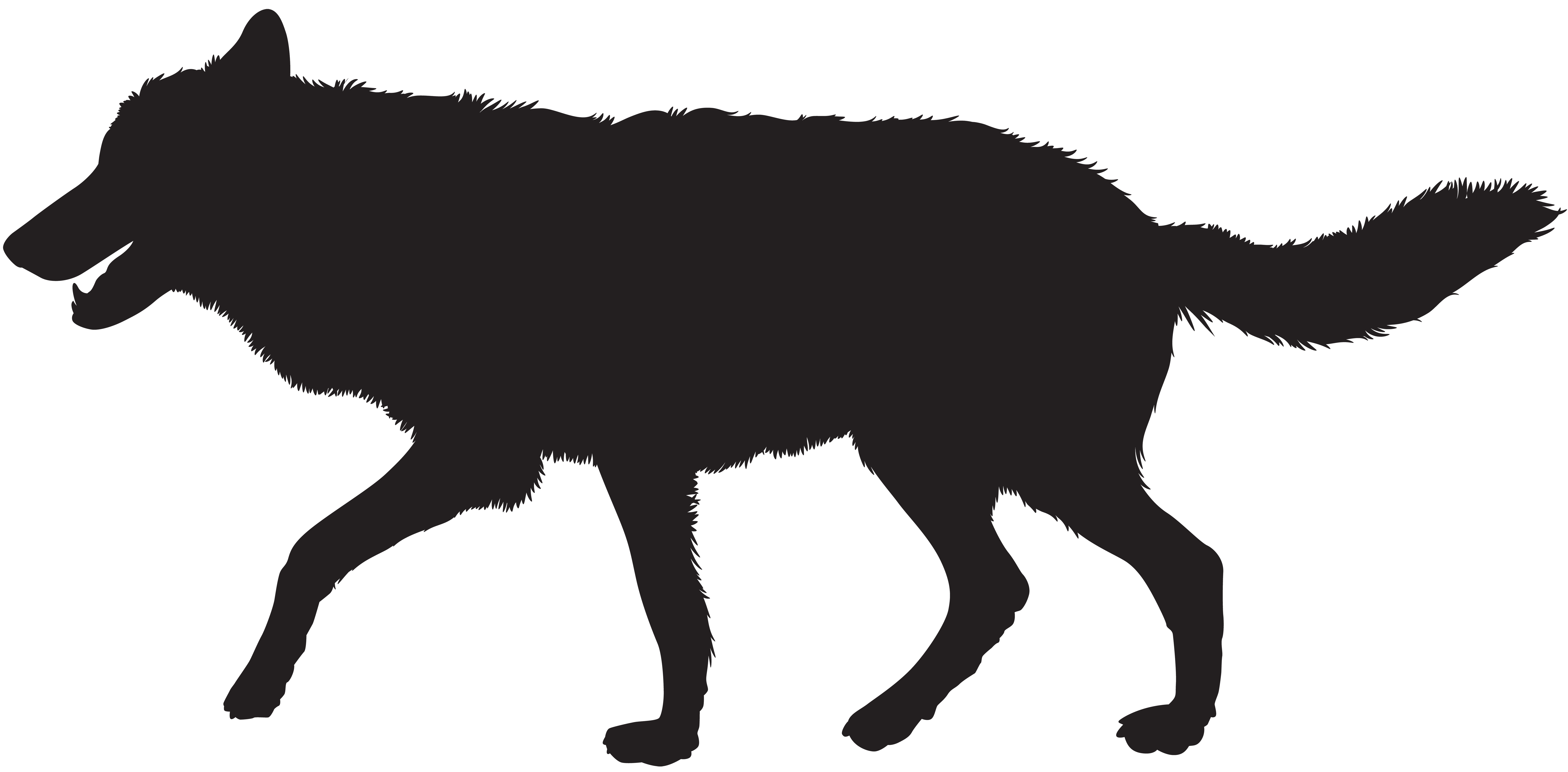 8000x3937 Wolf Clipart Silhouette