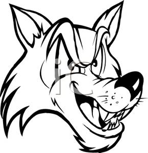 290x300 Black And White Wolf Mascot