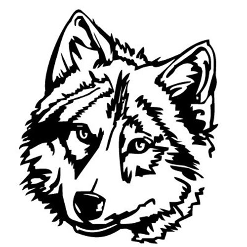 500x500 Free Wolf Clipart Black And White Image