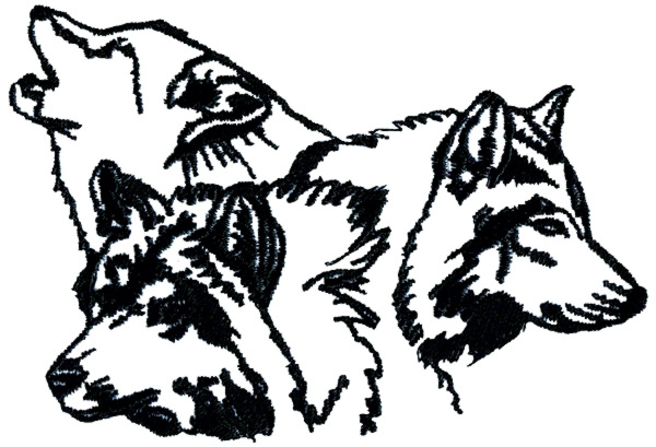 600x409 White Wolf Clipart Wolf Pack