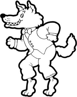 300x377 Big Bad Wolf Clipart Black And White
