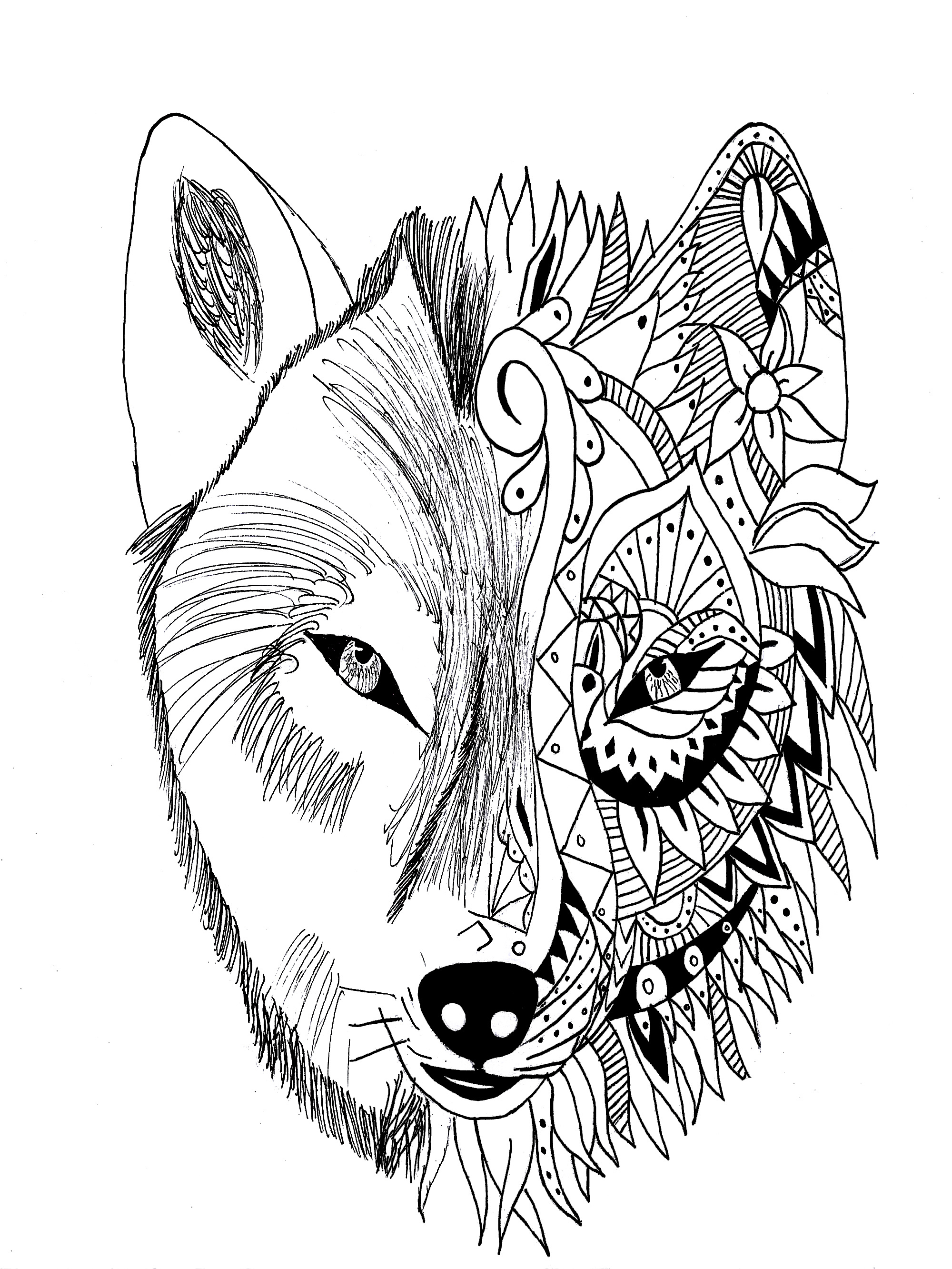 2000x2665 Tattoo Wolf Krissy Tattoos