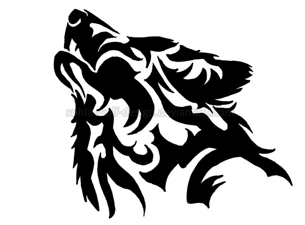 1024x757 Howling Wolf Face Outline