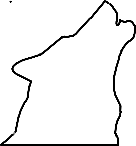 558x598 Outline Of A Wolf Howling Clipart
