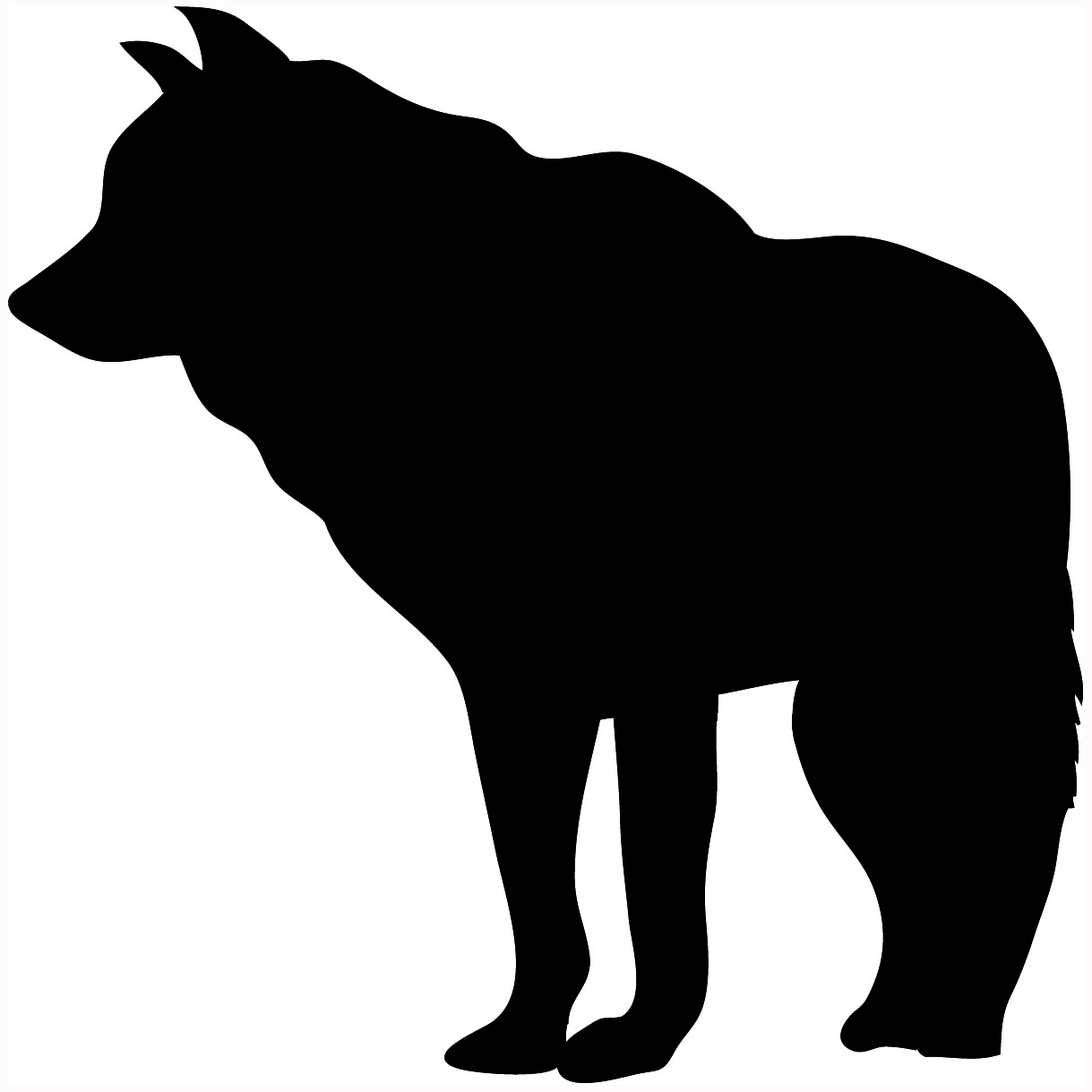 1219x1219 Wolf Howling Clipart Image