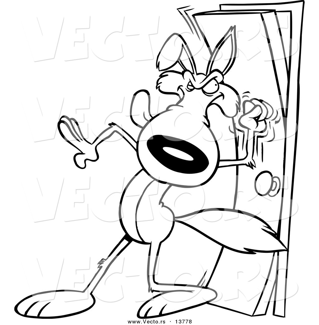 1024x1044 Vector Of A Cartoon Wolf Knocking On A Door