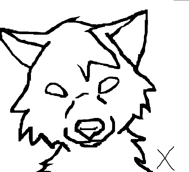 654x595 Wolf Head Outline