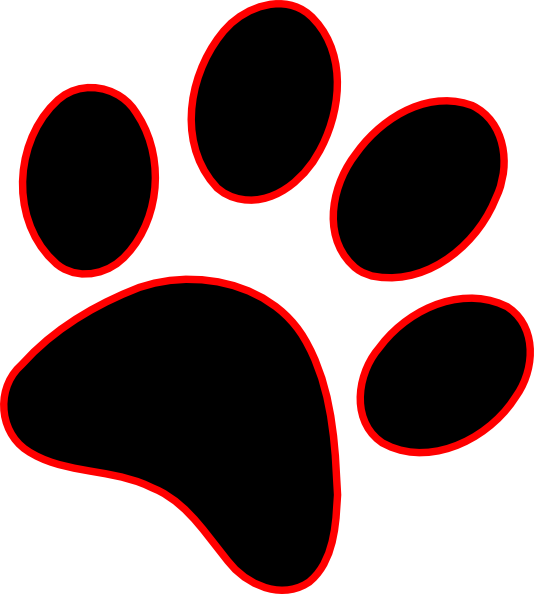 534x594 Red Paw Print Clip Art