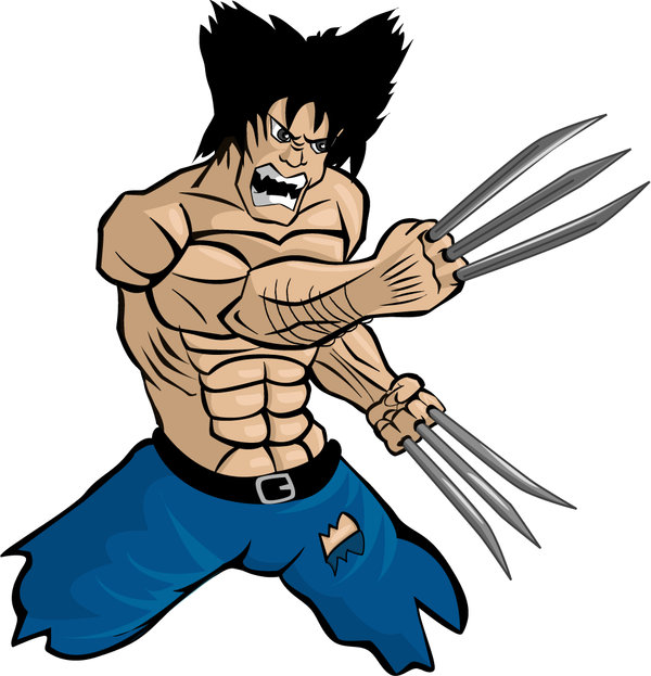 600x623 Wolverine Clipart Vector