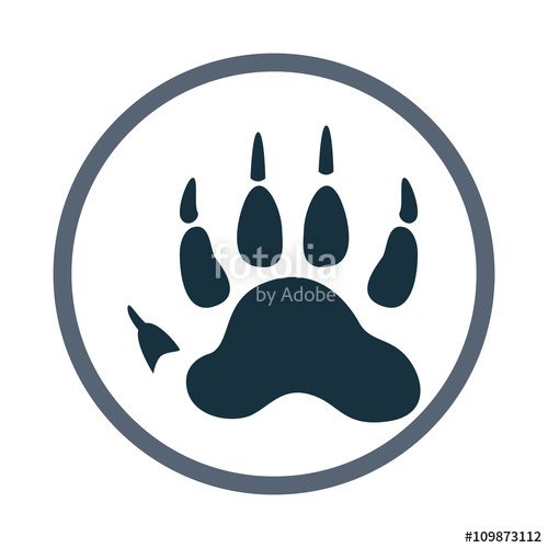 500x500 Wolverine Paw Print Icon Stock Image And Royalty Free Vector