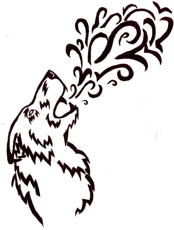 600x790 Tribal Wolf Howl By Mongrelistic