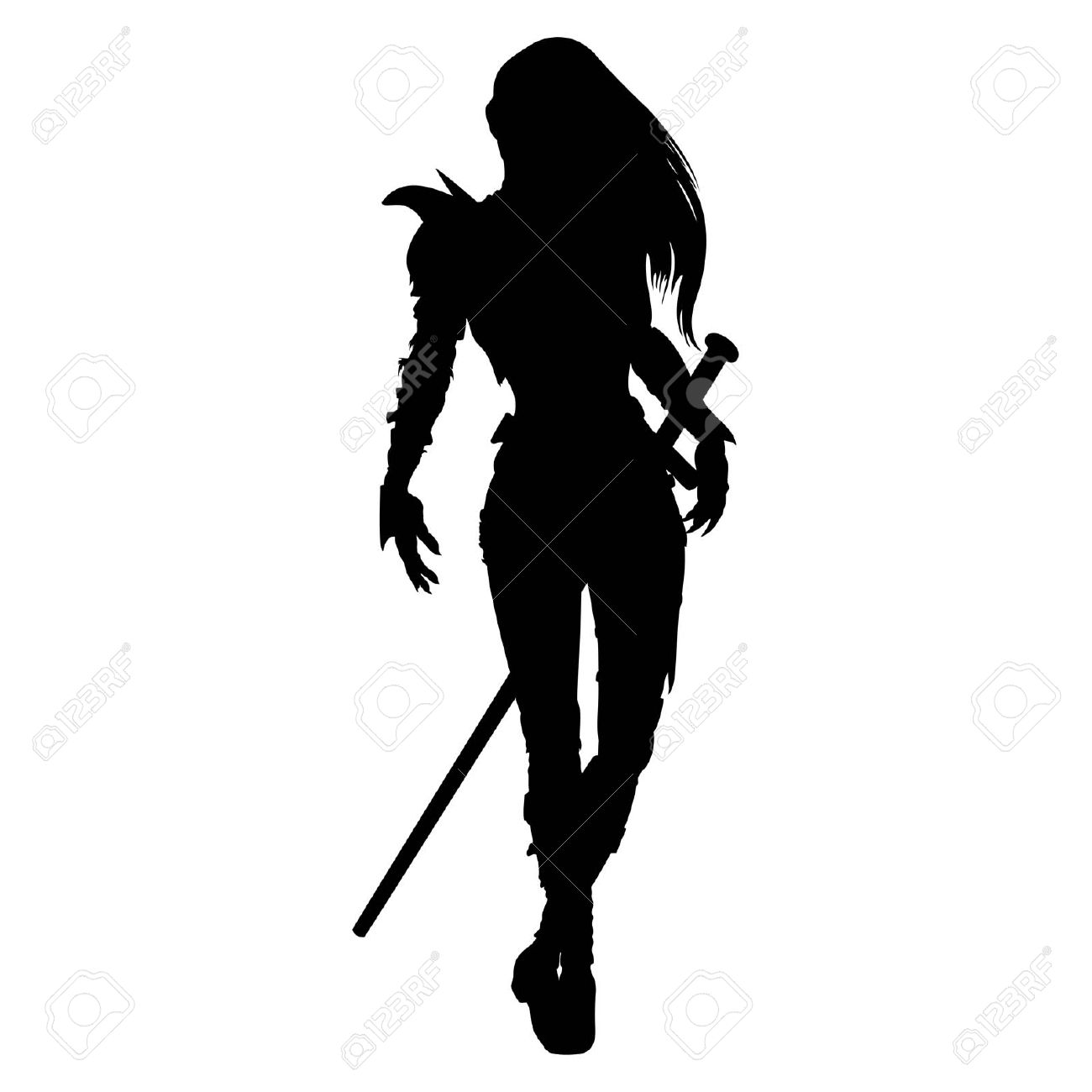 1300x1300 Woman Warrior Clipart Silhouette
