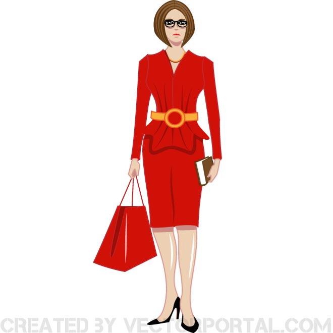 660x660 Woman Lady In Red Clip Art Free Vector Freevectors