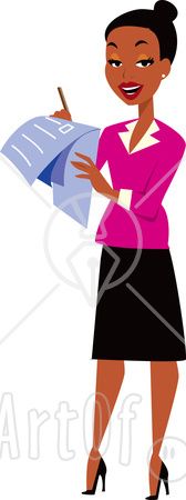 168x450 Business Woman Clip Art