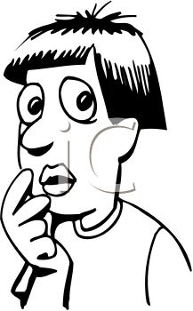 217x350 Black And White Cartoon Of A Worried Woman