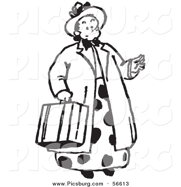 600x620 Clip Art Of A Women Carrying A Suitcase