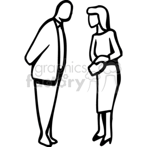 300x300 Royalty Free Black And White Man And Woman Discussing 159441