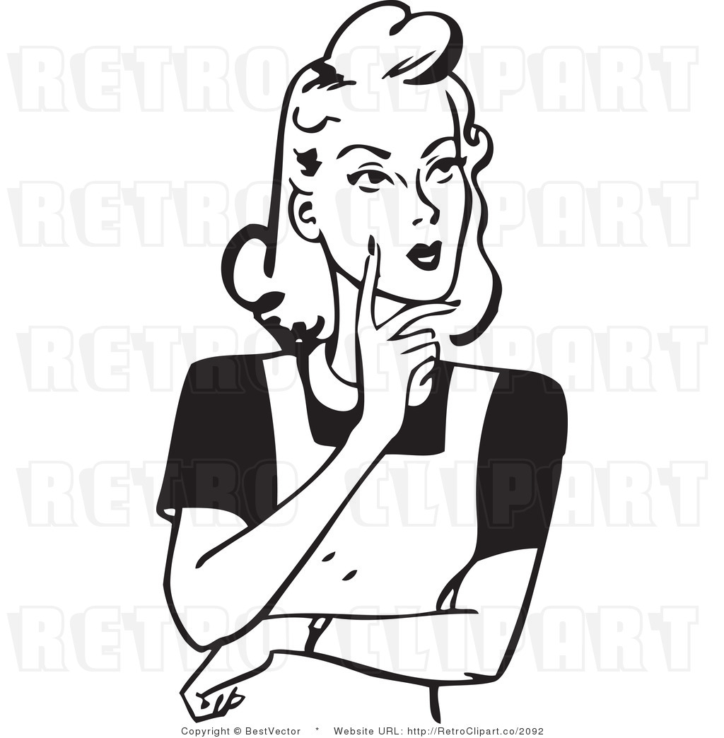 1024x1044 Wife Clipart Royalty Free Black And White Retro Vector Clip Art