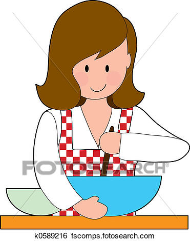 371x470 Stock Illustration Of Woman Cooking K0589216
