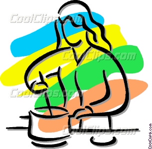 305x300 Woman Cooking Vector Clip Art