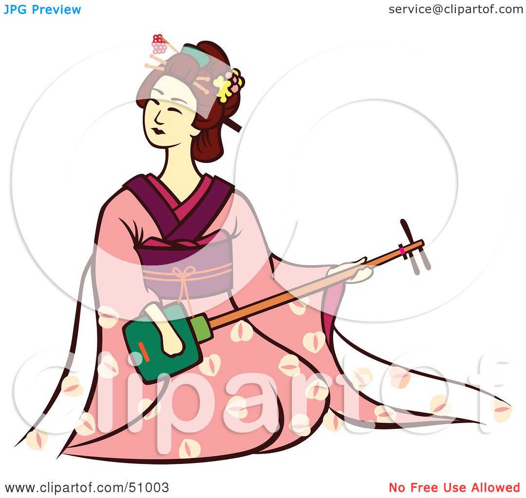 1080x1024 Royalty Free (Rf) Clipart Illustration Of A Pretty Geisha Woman
