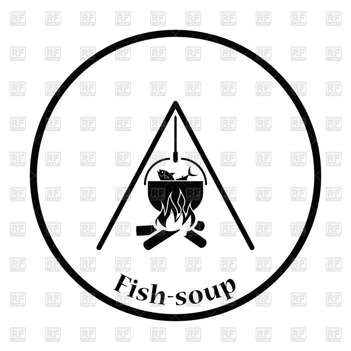 1200x1200 Woman Going To Cook Huge Fish Royalty Free Vector Clip Art Image