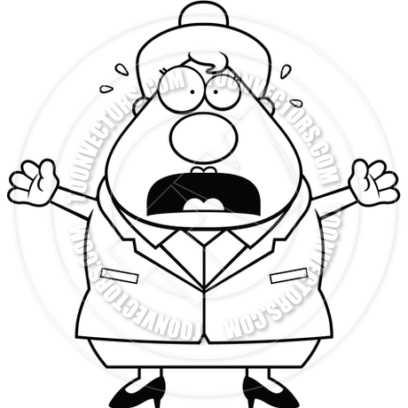 460x460 Nervous Business Woman (Black And White Line Art) By Cory Thoman