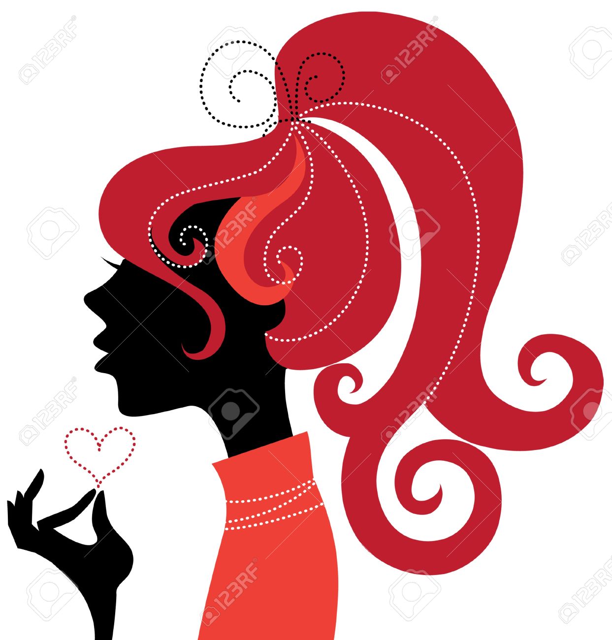 1243x1300 Beautiful Girl Silhouette Profile Royalty Free Cliparts, Vectors