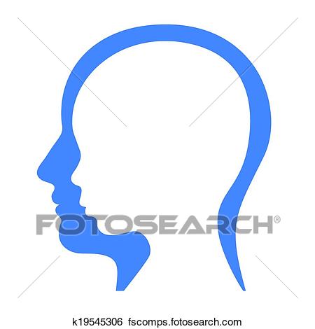 450x470 Clip Art Of Man And Woman Face Profile Silhouette. Vector