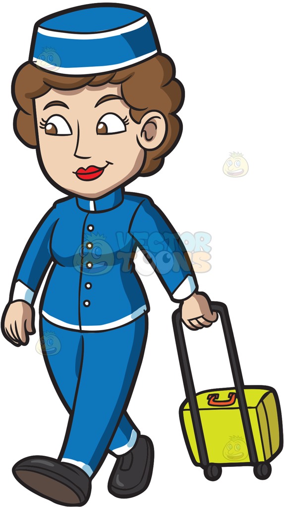 573x1024 A Female Bellhop Pulling A Suitcase Behind Her