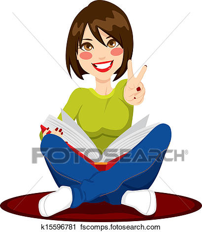 410x470 Clipart Of Girl Studying Exams K15596781