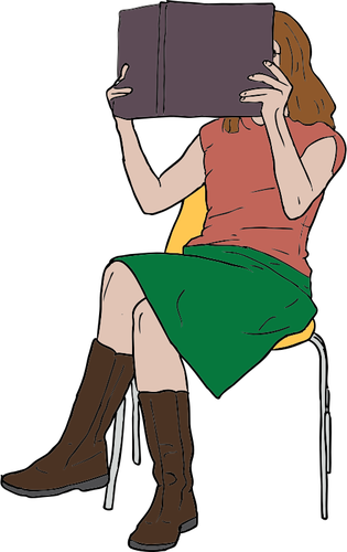 315x500 Vector Clip Art Of Woman Reading A Book On A Chair Public Domain